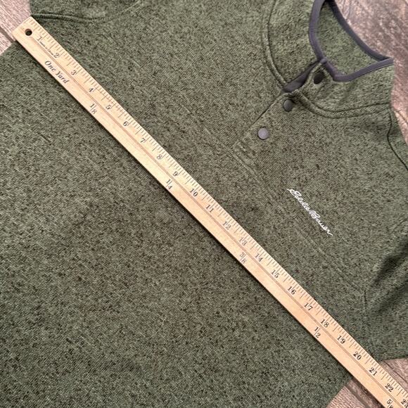 Eddie Bauer Men's Radiator Snap Button Fleece Pullover Green Heather Size M - Picture 6 of 8